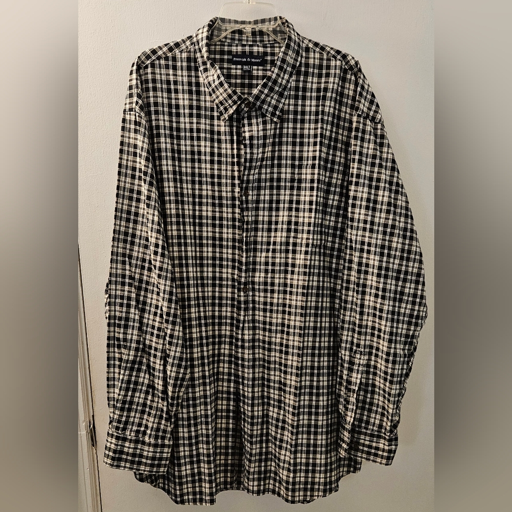 Black and White Checkered Men's Shirt